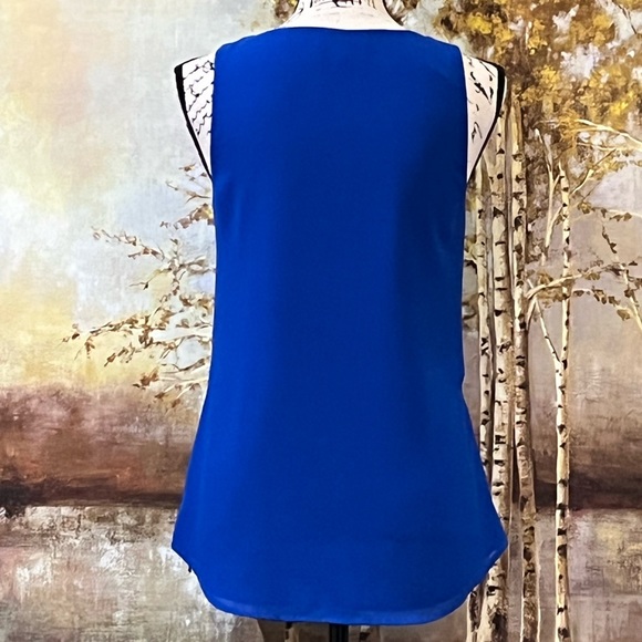 EUC MY MICHELLE Pretty Blue, Zipper Accented High/Low Tunic - Picture 9 of 13
